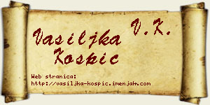 Vasiljka Košpić vizit kartica
